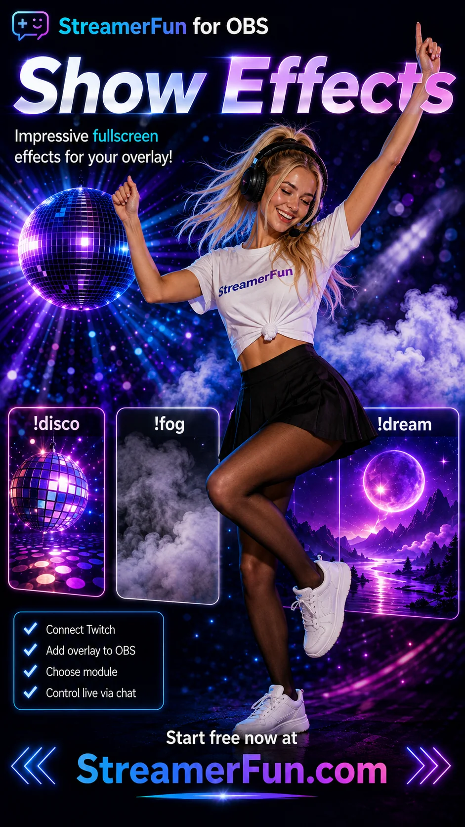 Show Effects – disco, fog and dream fullscreen effects for the OBS overlay